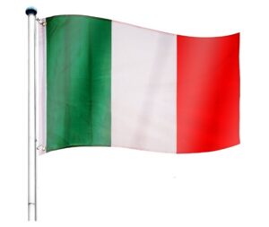 Vlajkový stožiar vrátane vlajky Taliansko – 650 cm