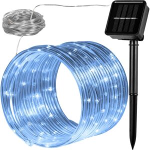 Solárna svetelná hadica – 100 LED studená biela VOLTRONIC
