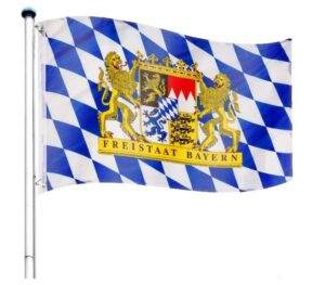 Vlajkový stožiar vrátane vlajky Bayern – 650 cm