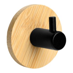 Nástenný vešiak na uteráky KENDAR bambus/čierny