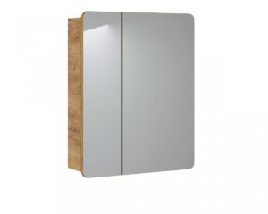 Závesná kúpeľňová skrinka so zrkadlom Aruba 841 2D dub craft zlatý