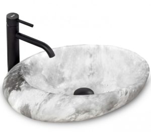 Keramické umývadlo na dosku Rea Roxy B Stone L. sivé