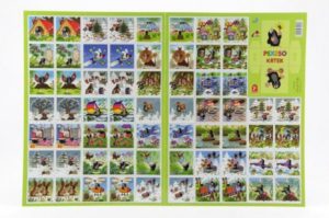 Krtko Pexeso papierové spoločenská hra 32 obrázkových dvojíc 22x30cm