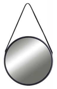 Závesné okrúhle zrkadlo Fanti 60 cm čierne