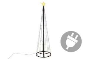 Nexos 47224 Vianočná dekorácia – svetelná pyramída stromček – 240 cm teple biela