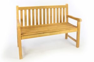 Divero 50386 Záhradná drevená lavica – neošetrené teakové drevo – 120 cm