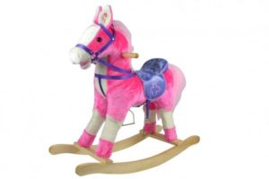 Hojdací kôň, ružový na batérie – 71 cm