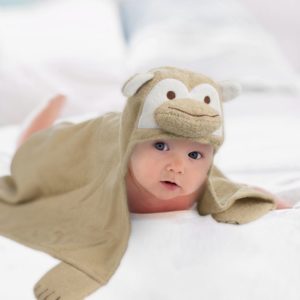 Detská osuška s kapucňou 76 x 76 cm – opica