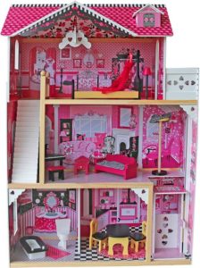 Infantastic veľký drevený domček pre bábiky s osvetlením