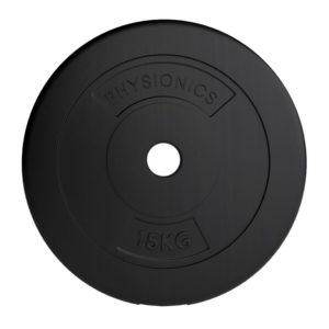 PHYSIONICS Záťažové kotúče 2 x 15 kg, 31 mm, plast, čierne