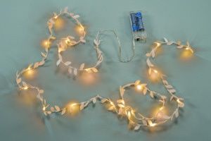 Nexos 90842 Vianočné LED osvetlenie – teple biele, 20 LED, látkové lístky