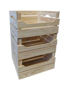 Set drevených boxov TRIO, 30 x 21,5 x 40 cm