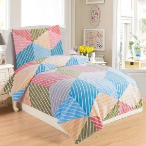 Mikroplyšové posteľné obliečky - farebná geometria