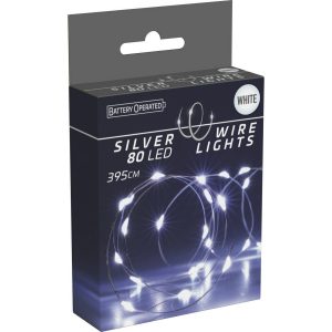 Svetelný drôt Silver lights 80 LED