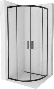 Sprchovací kút polkruhový MEXEN RIO čierny 70x70 cm
