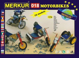 MERKUR Motocykle 018 Stavebnica 10 modelov 182ks v krabici 26x18x5cm