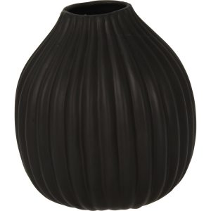 Rebrovaná váza Maeve čierna