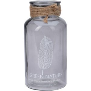 Sklenená váza Green nature sivá
