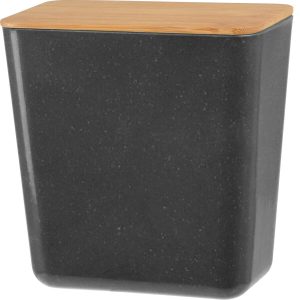 Úložný box s bambusovým vekom Roger, 13 x 13,7 x 8 cm, antracit
