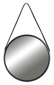 Závesné okrúhle zrkadlo Fanti 50 cm čierne
