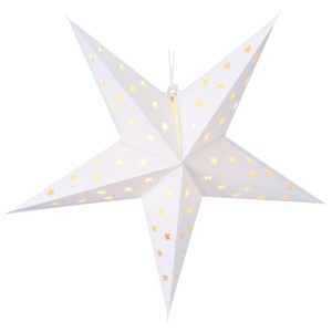 Závesná svietiaca vianočná hviezda biela 60 cm