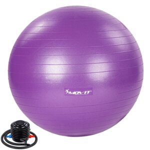 MOVIT Gymnastická lopta s nožnou pumpou, 65 cm, fialová