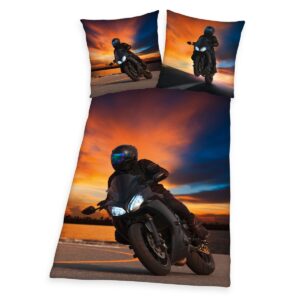 Herding Bavlnené obliečky Motorcycle, 140 x 200 cm, 70 x 90 cm
