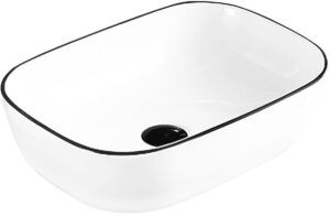 Keramické umývadlo na dosku MEXEN RITA 45×32 cm biele/čierne