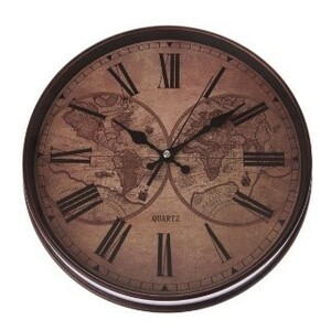 Nástenné hodiny Globe, pr. 31 cm, plast