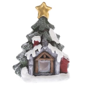 Vianočná dekorácia Svietiaci domček so stromčekom