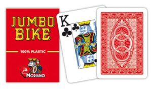 Modiano BIKE TROPHY 31303 100% plastové karty 2 rohy – Červené