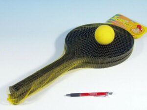 Soft tenis plast čierny+loptička v sieťke