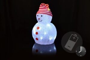 Nexos 5942 Vianočná dekorácia – akrylový snehuliak, studeno biely
