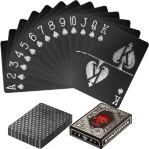 Tuin 60784 Poker karty plastové – čierne / strieborné
