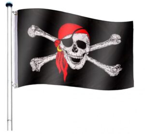 Vlajkový stožiar vrátane pirátskej vlajky – 650 cm