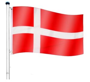 Vlajkový stožiar vrátane vlajky Dánsko – 650 cm