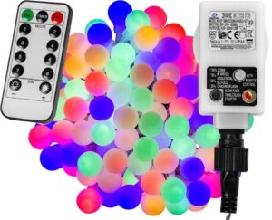 VOLTRONIC 67308 Párty osvetlenie – 10 m, 100 LED diód, farebné + ovládač
