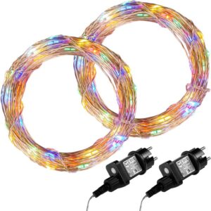 VOLTRONIC Sada 2 kusov svetelných drôtov 100 LED – farebná