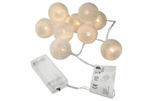 Nexos 57398 LED svetelná dekorácia – háčkovaná guľa – 10 LED teple biela