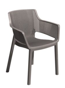 Záhradná plastová stolička ELISA – cappuccino