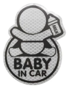 Samolepka reflexná Baby in car – strieborná