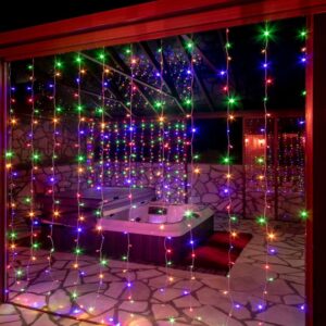 VOLTRONIC® 59570 Vianočné osvetlenie – svetelný záves – 3×3 m farebná 300 LED