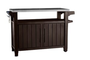 Záhradný stôl s úložným priestorom UNITY XL – hnedý