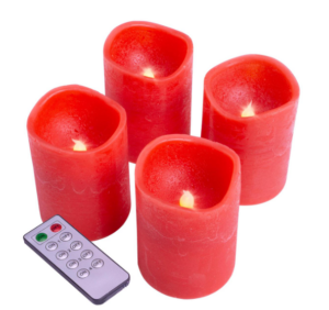 Nexos 33519 Dekoratívna LED sada – 4 adventné sviečky – červená