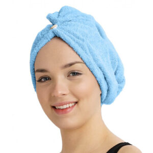 Rýchloschnúci froté turban na vlasy modrá