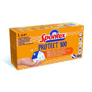 Spontex Protect jednorazové vinylové rukavice veľ. L, 100 ks