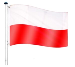 Vlajkový stožiar vrátane vlajky Poľsko – 650 cm