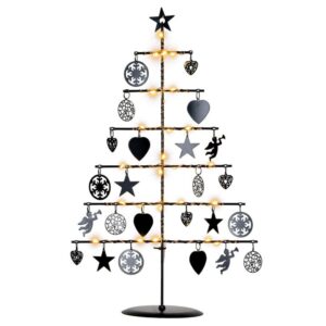 Nexos 67072 Vianočný kovový dekoračný strom - čierny