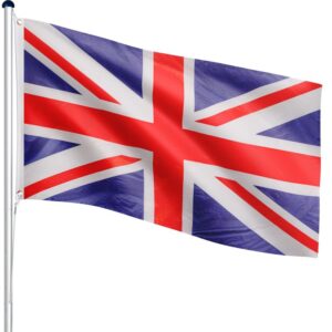 Vlajkový stožiar vrátane vlajky Veľká Británia – 650 cm